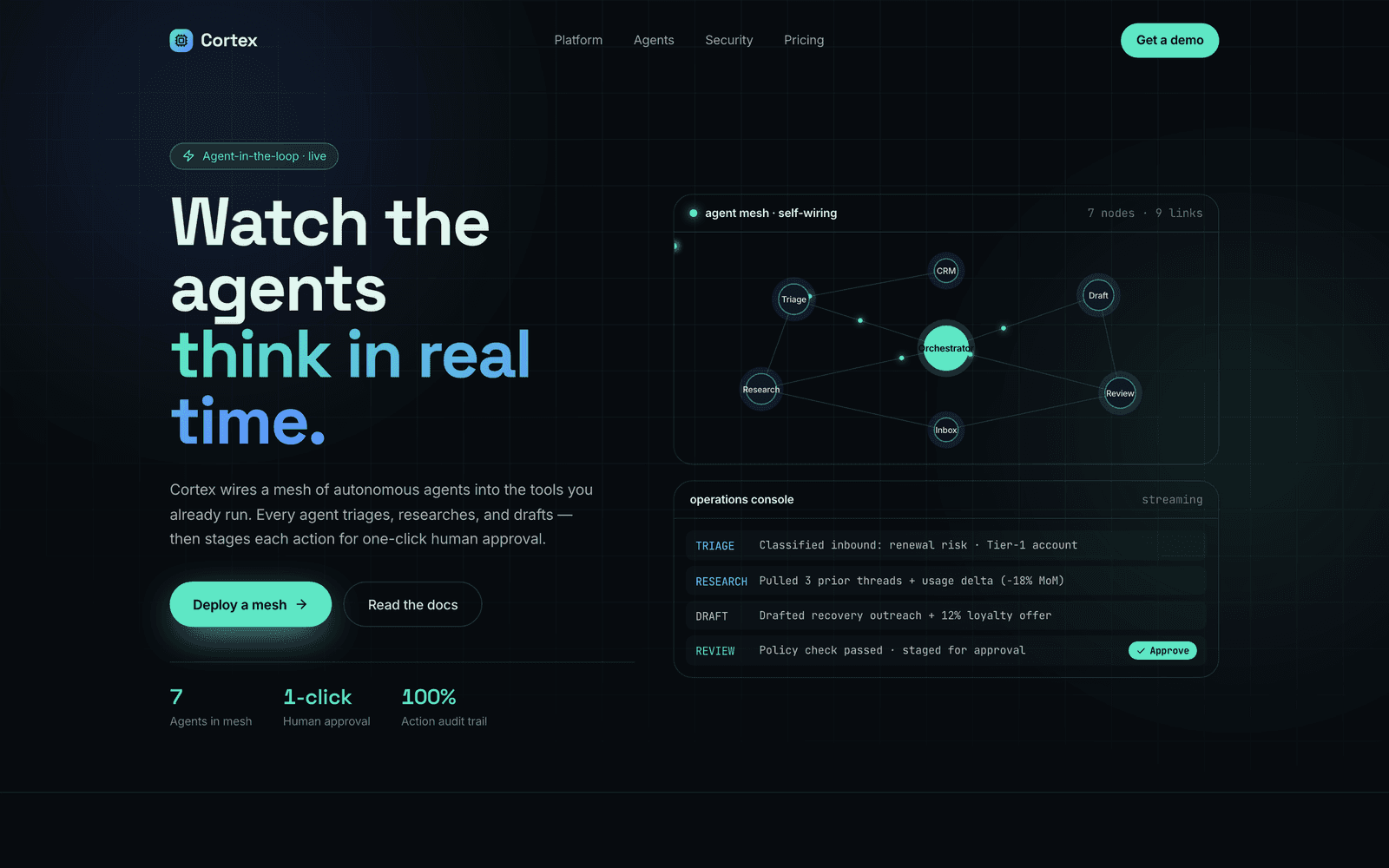 Cortex — interactive website build by RESILIENCE