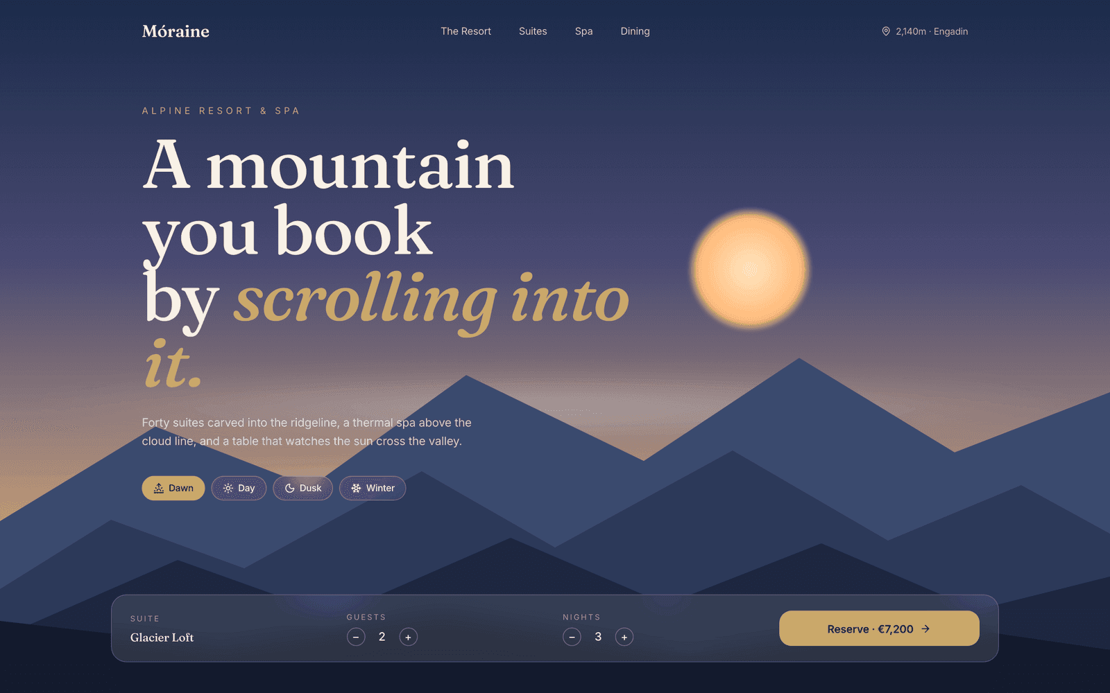 Móraine — interactive website build by RESILIENCE